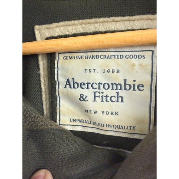 Abercrombie & Fitch Sweatshirt Mens Size XL Olive Green Distressed Grunge (READ) - Picture 4 of 13